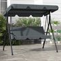 Voir la diapositive 4 : OUTSUNNY Balancelle de jardin 3 places toit réglable acier polyester gris