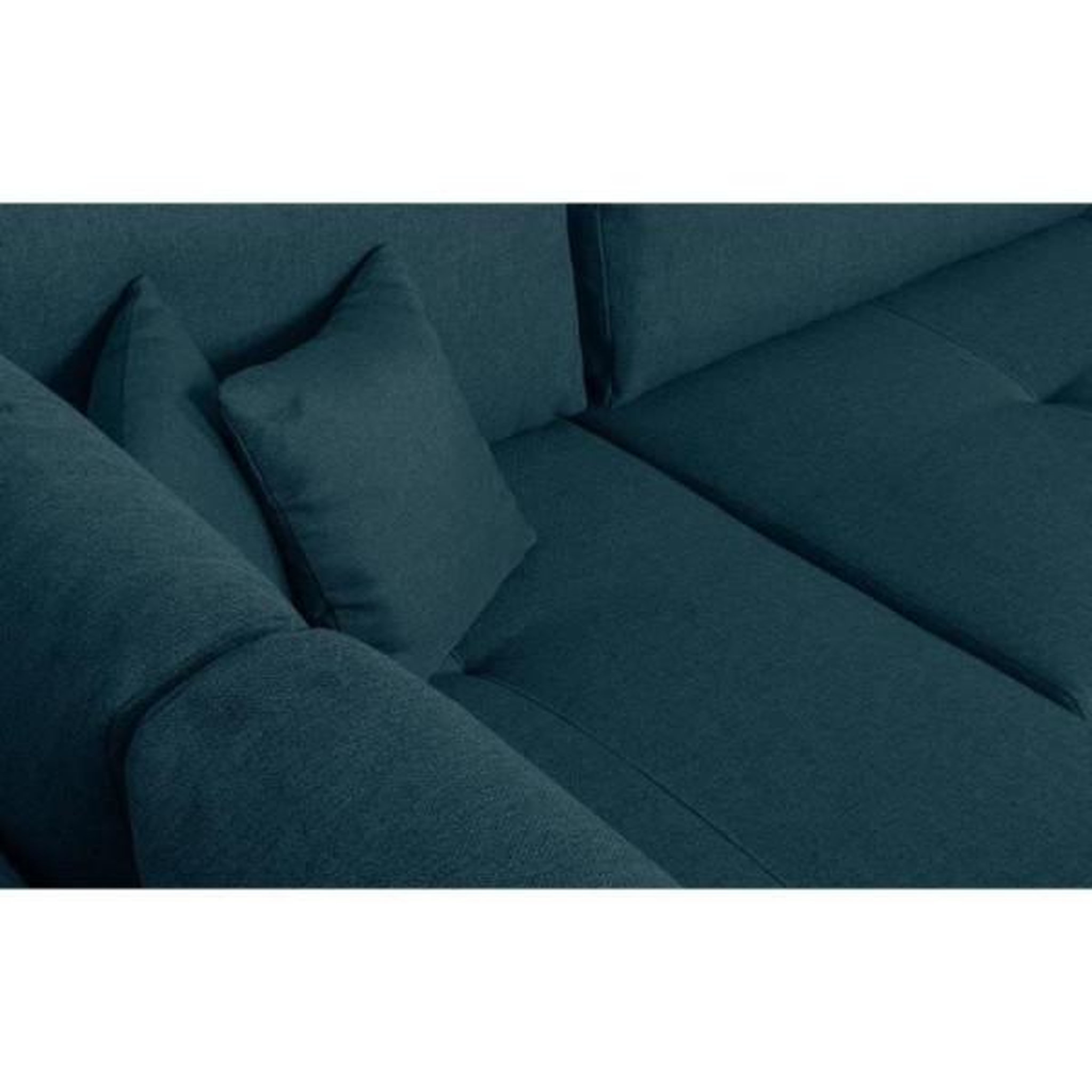Voir la diapositive 6 : MARKET24 Canapé d'angle panoramique convertible -7 places - INDIAN - Tissu 100% polyester - Bleu canard - 360 x 228 cm