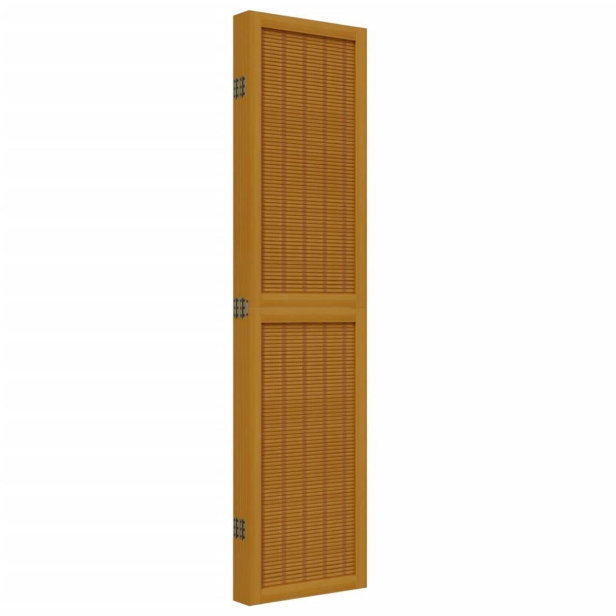VIDAXL Cloison de separation 5 panneaux marron bois paulownia massif