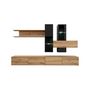 Voir la diapositive 2 : Paris Prix Ensemble Meuble TV Design  Cruz  280cm Noir & Naturel