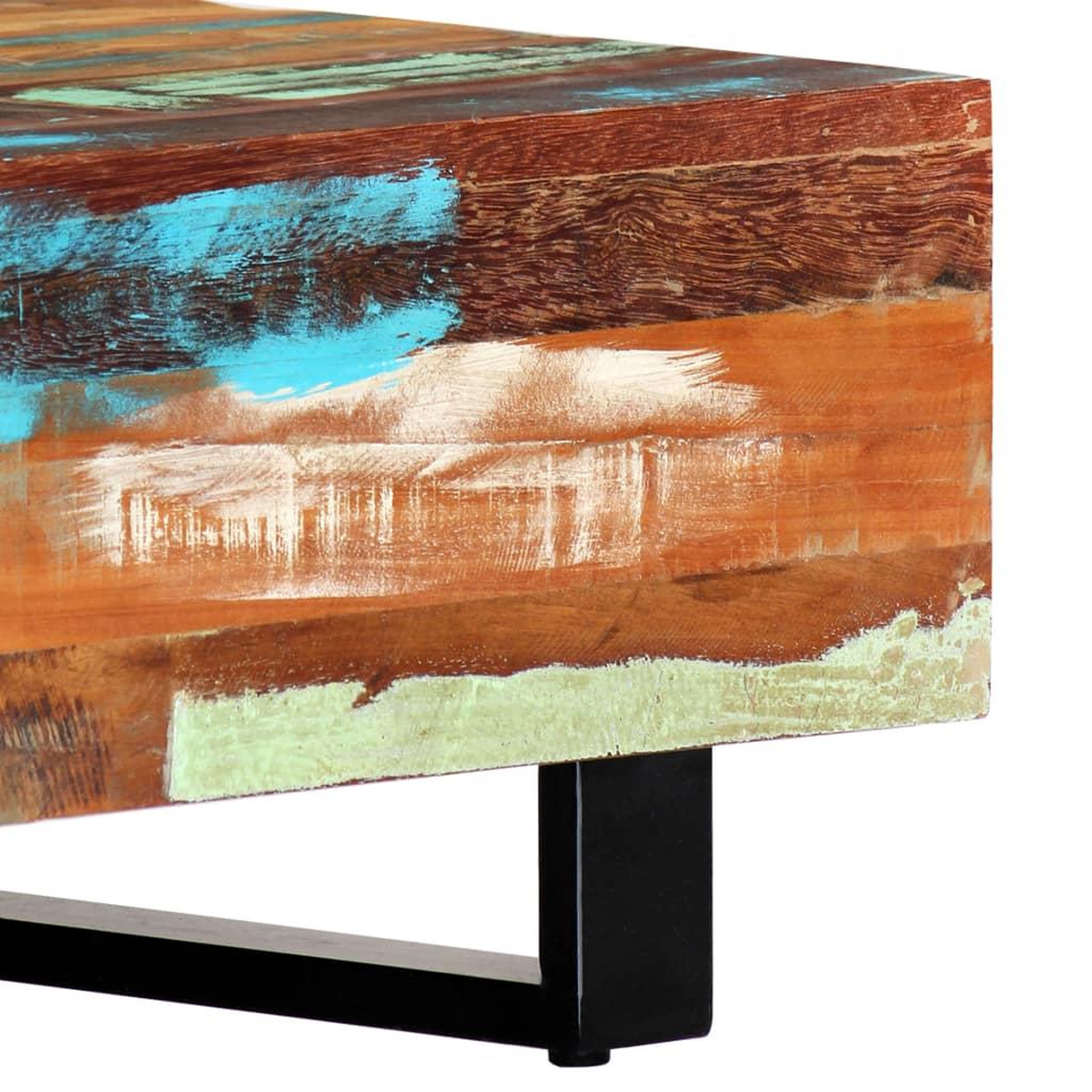 Voir la diapositive 4 : VIDAXL Table basse 120x50x30 cm bois de recuperation solide et acier