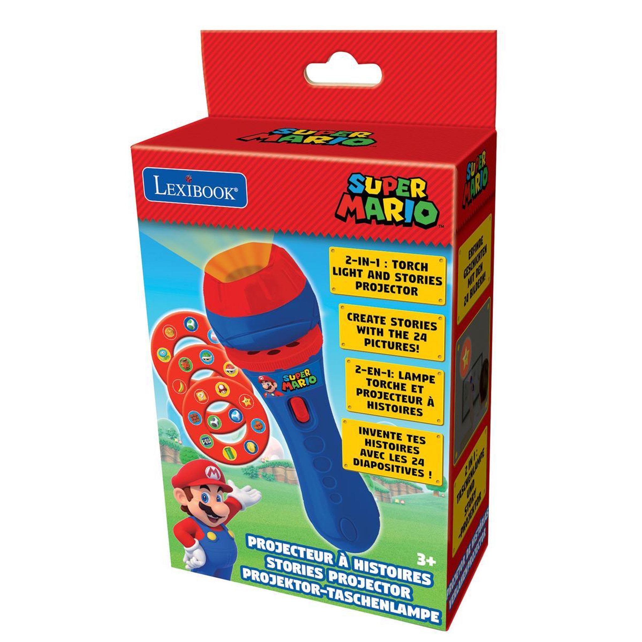 Voir la diapositive 3 : Lexibook Projecteur à histoires et lampe torche Super Mario
