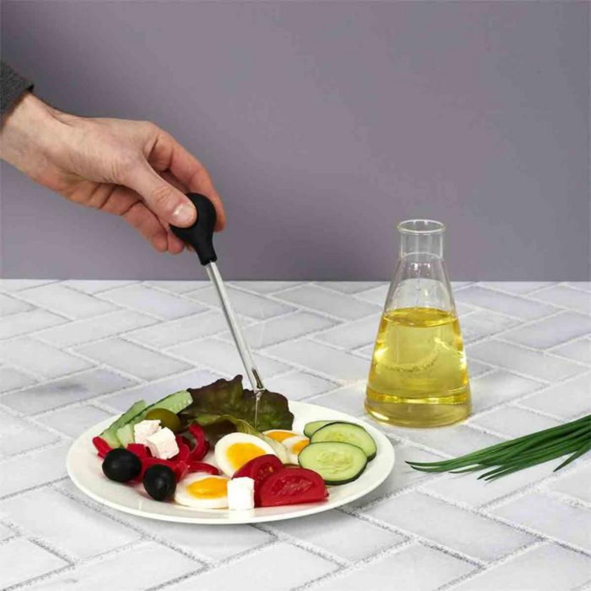 Paris Prix Bouteille à Huile  Avec Pipette  15cm Transparent