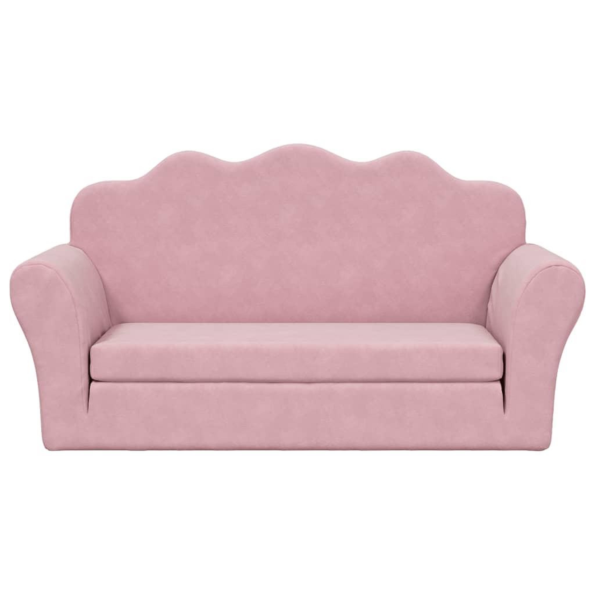 Voir la diapositive 3 : VIDAXL Canape-lit pour enfants 2 places rose peluche douce