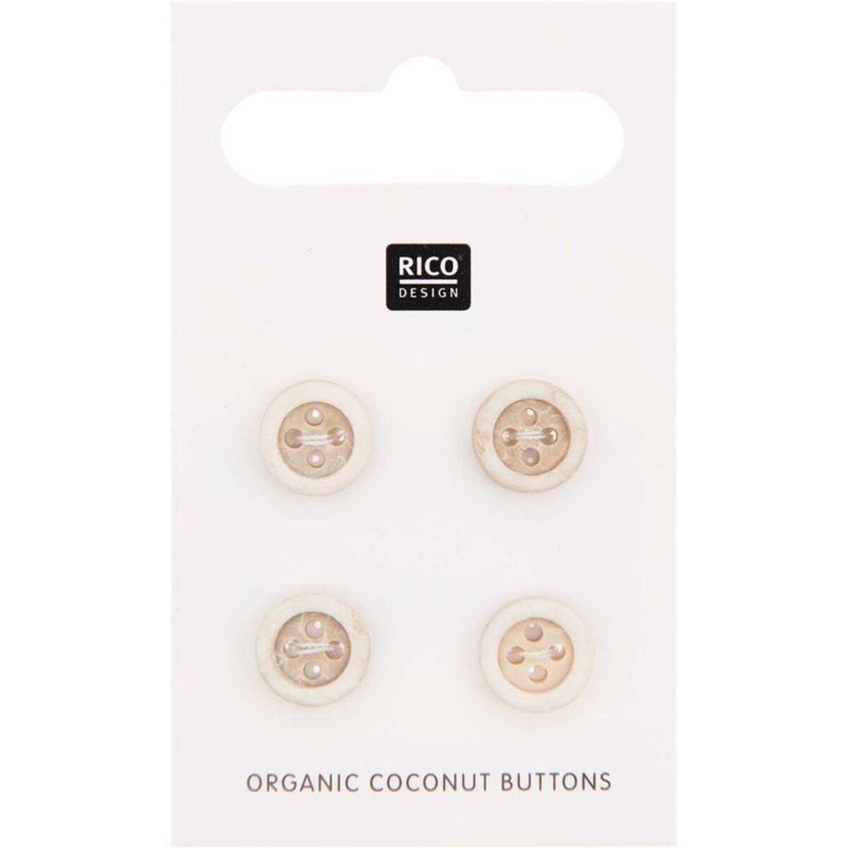 RICO DESIGN 4 boutons en noix de coco - 10 mm