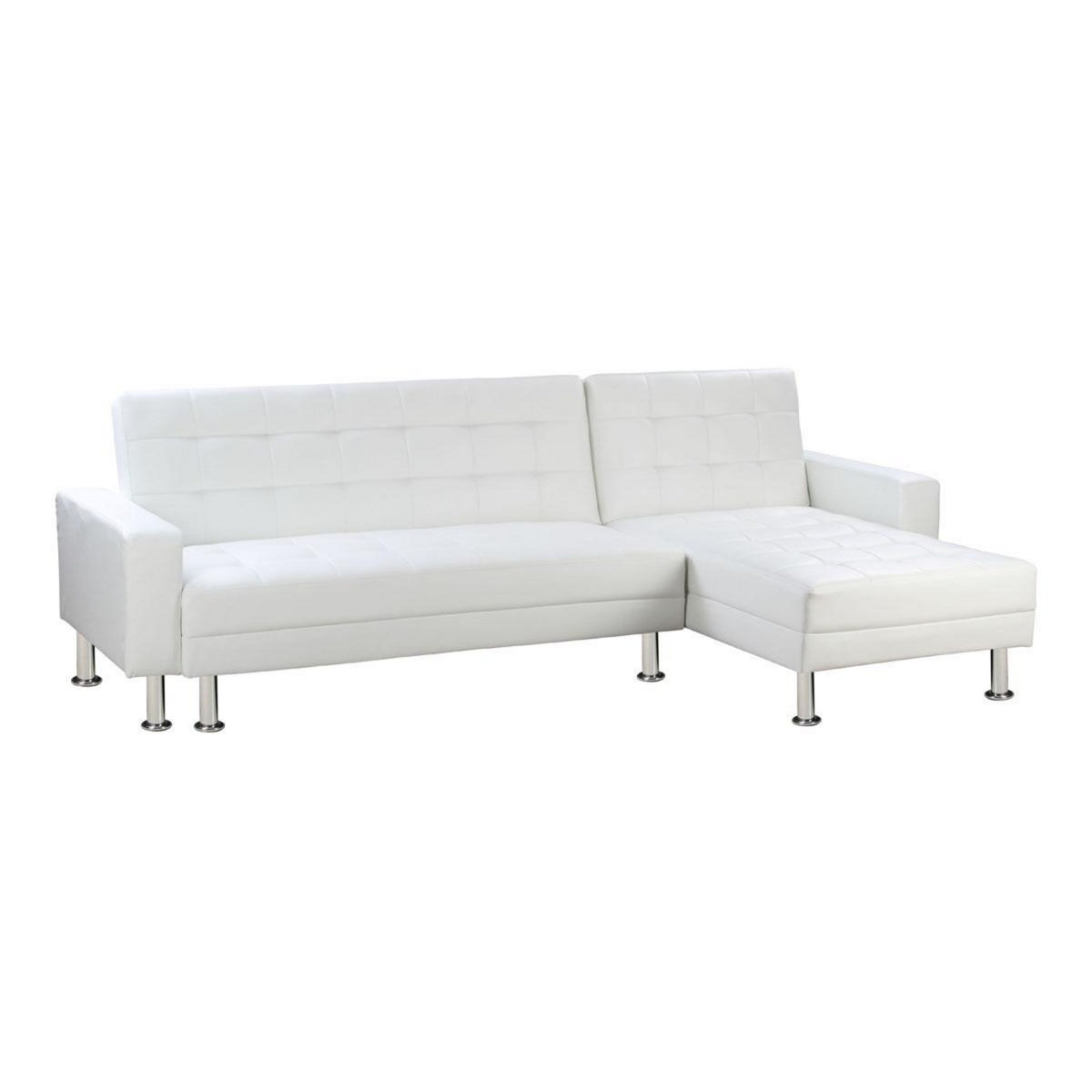 Habitat et Jardin Canapé d'angle convertible et réversible  Theo  - 258 x 82/147 x 82 cm - 4 places - Blanc