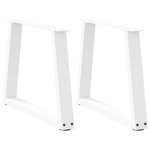 VIDAXL Pieds de table a manger forme V 2pcs blanc 60x(42-43,3)cm acier