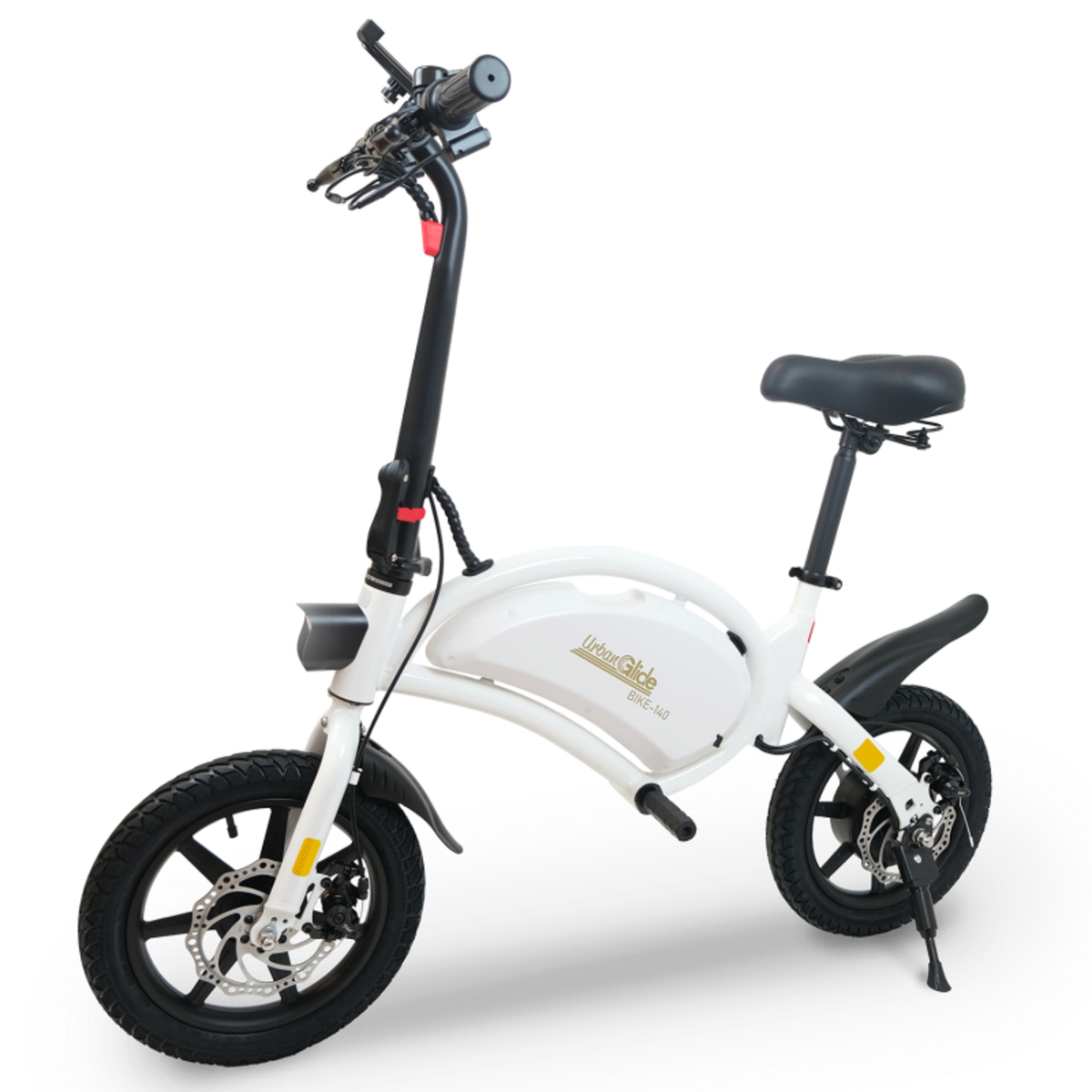 URBANGLIDE URBANGLIDE eBike 140 White – Draisienne Électrique 14  pour Adulte et Enfant dès 14 Ans – 25 km/h – 18 km Autonomie – Moteur 250
