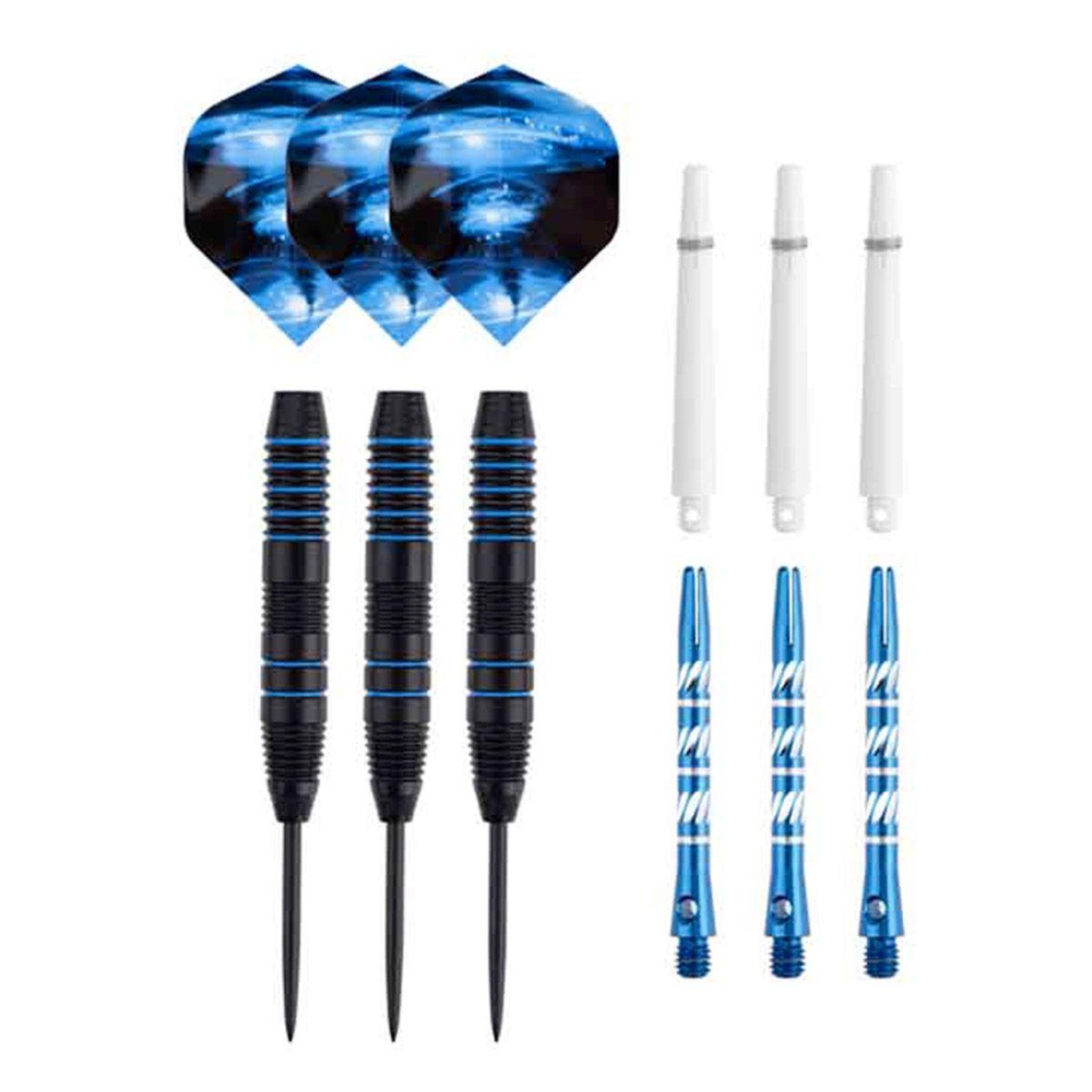 Voir la diapositive 1 : DE FAUGERES Jeu de 3 Fléchettes à Pointe Acier  Cony  16cm Bleu