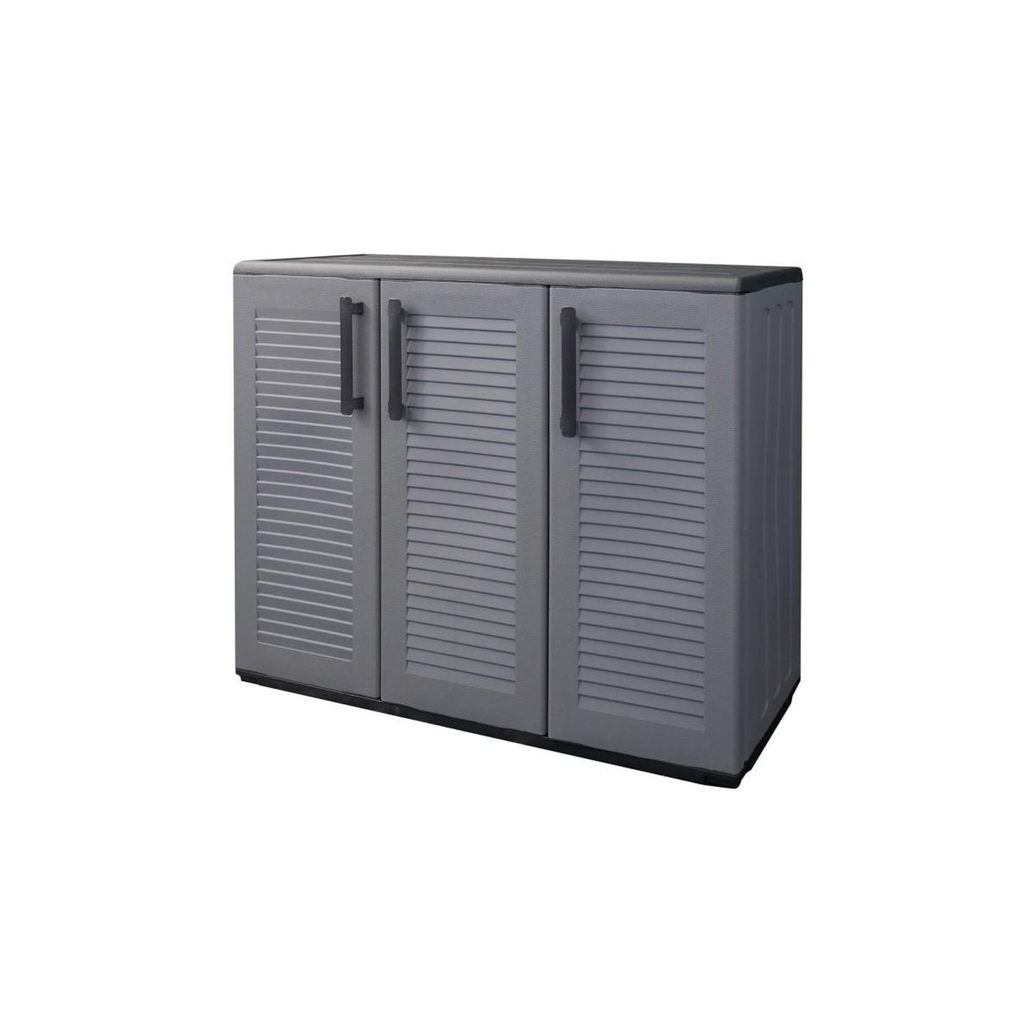 ART PLAST Armoire de Rangement Garage Atelier - Armoire basse 3 portes et 1 étagère Réglable Polypropylène 102x37h84 cm Charge 20 kg