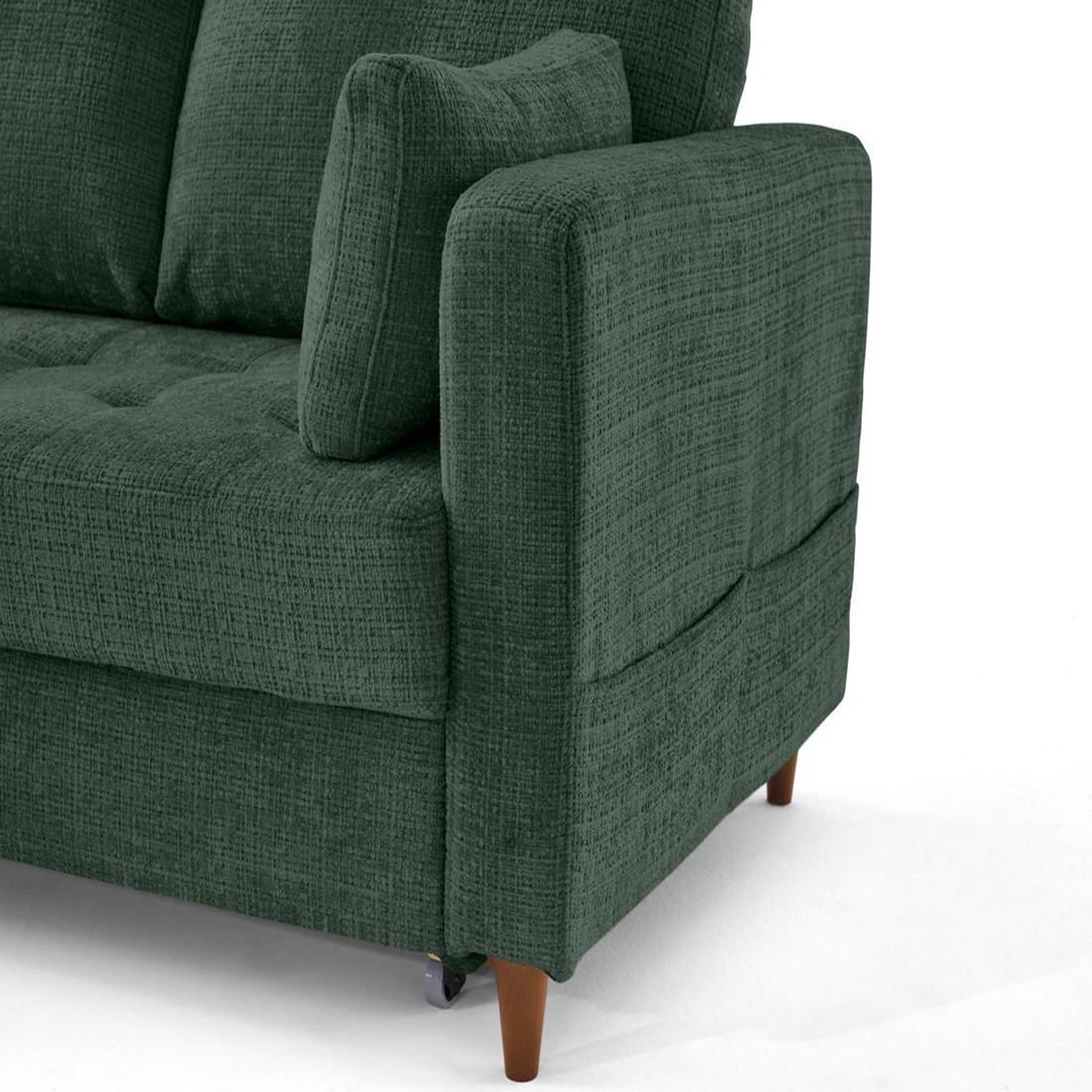 Voir la diapositive 6 : BEST MOBILIER Anna - canapé d'angle gauche 5 places convertible en velours texturé