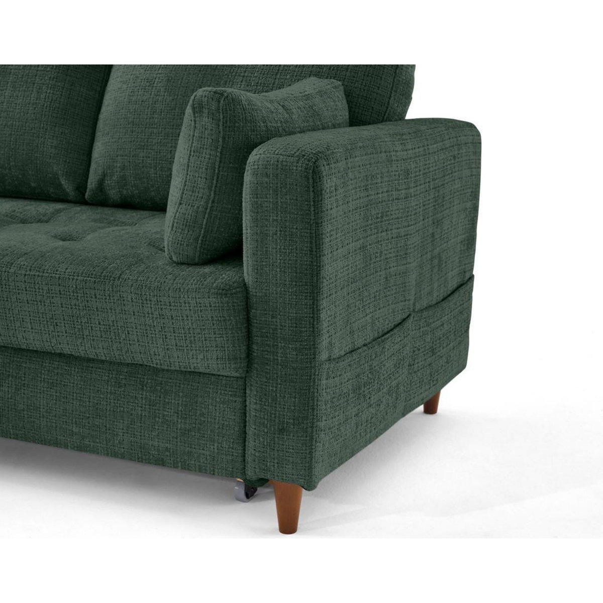 LISA DESIGN Anna - canapé d'angle gauche 5 places convertible en velours texturé