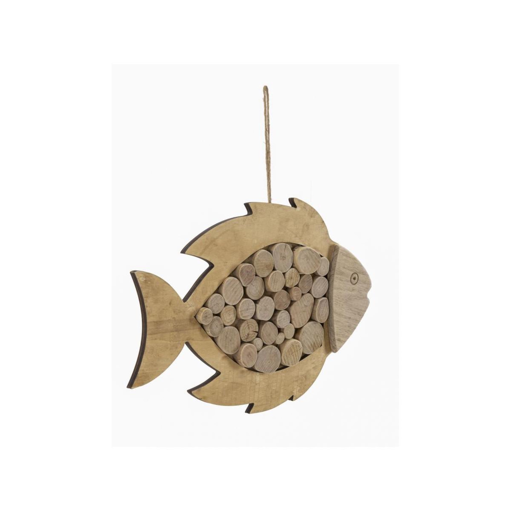 Voir la diapositive 2 : Paris Prix Décoration murale en bois à suspendre  poisson  42cm naturel