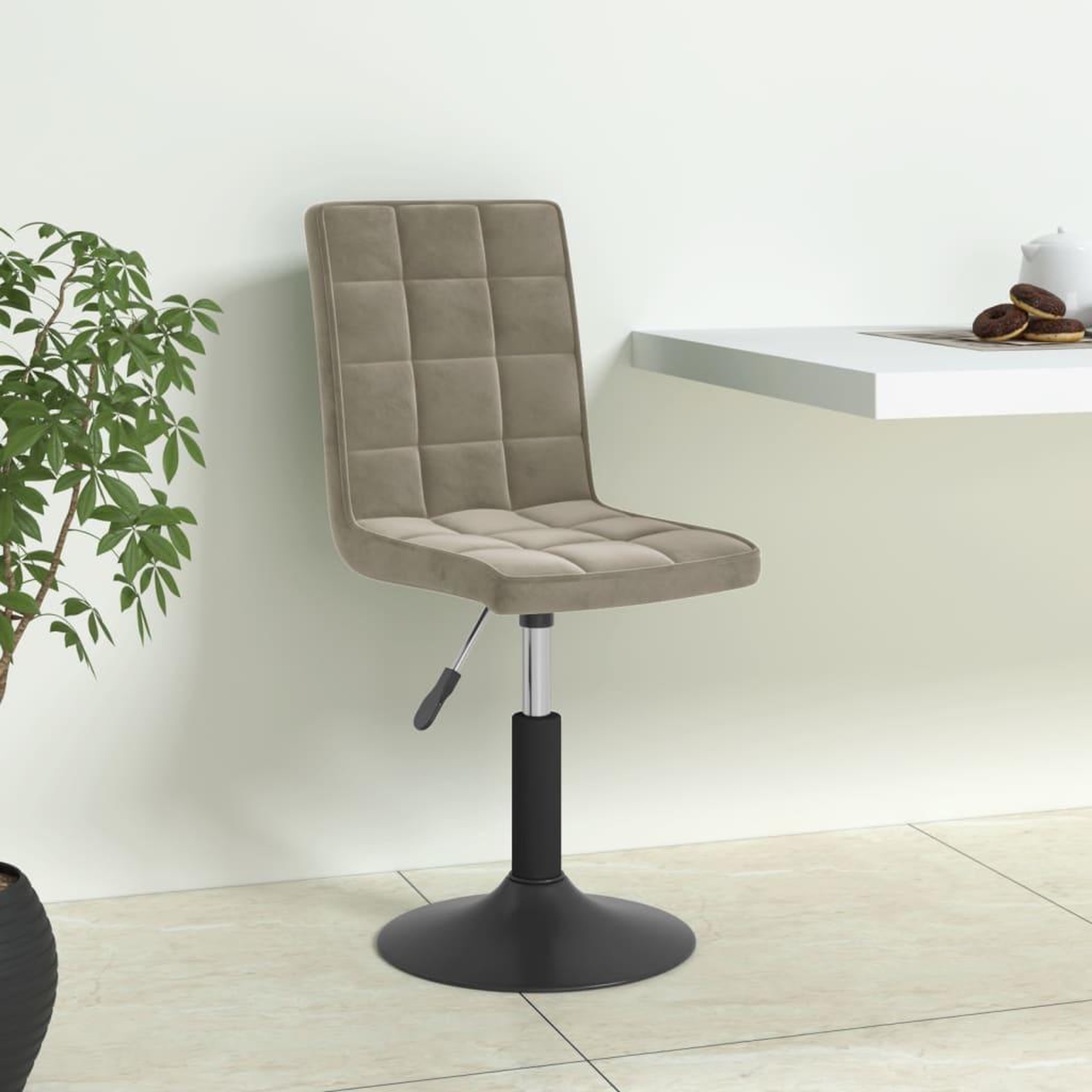 VIDAXL Chaises pivotantes a manger lot de 6 gris clair velours