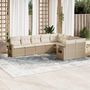 Voir la diapositive 1 : VIDAXL Salon de jardin avec coussins 9 pcs beige resine tressee