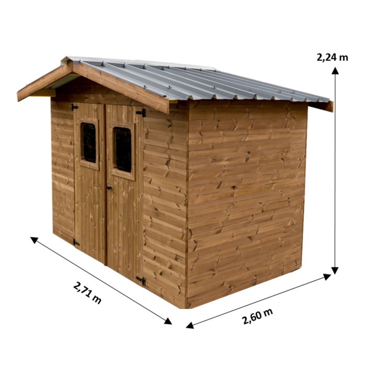 Habrita Abri de jardin bois - Autoclavé - 7,07m²
