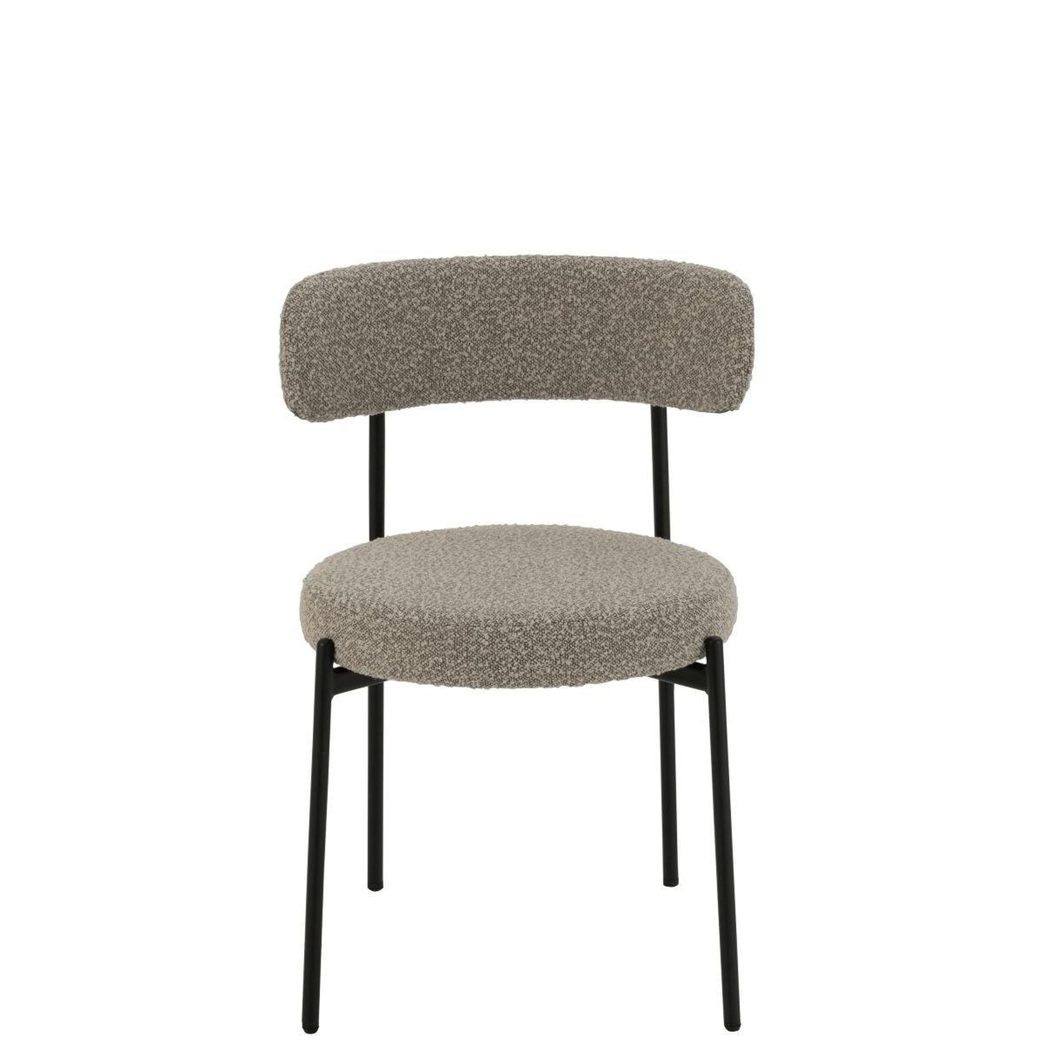 Voir la diapositive 2 : J-LINE Chaise en tissu bouclé  aldo  76cm gris