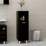 VIDAXL Armoire de salle de bain Noir 30x30x95 cm Agglomere