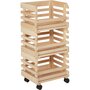 Voir la diapositive 5 : Lot de 3 caisses de rangement empilables en bois massif L37cm MARAICHER