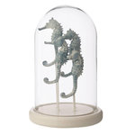 Paris Prix Cloche Déco en Verre  Hippocampe  22cm Bleu