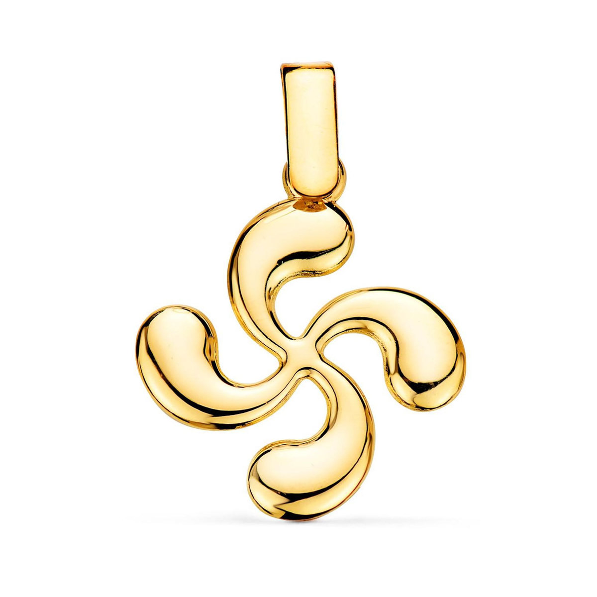L'ATELIER D'AZUR Pendentif Or 18 Carats 750 Jaune - Croix Basque Lauburu - Chaines Offertes