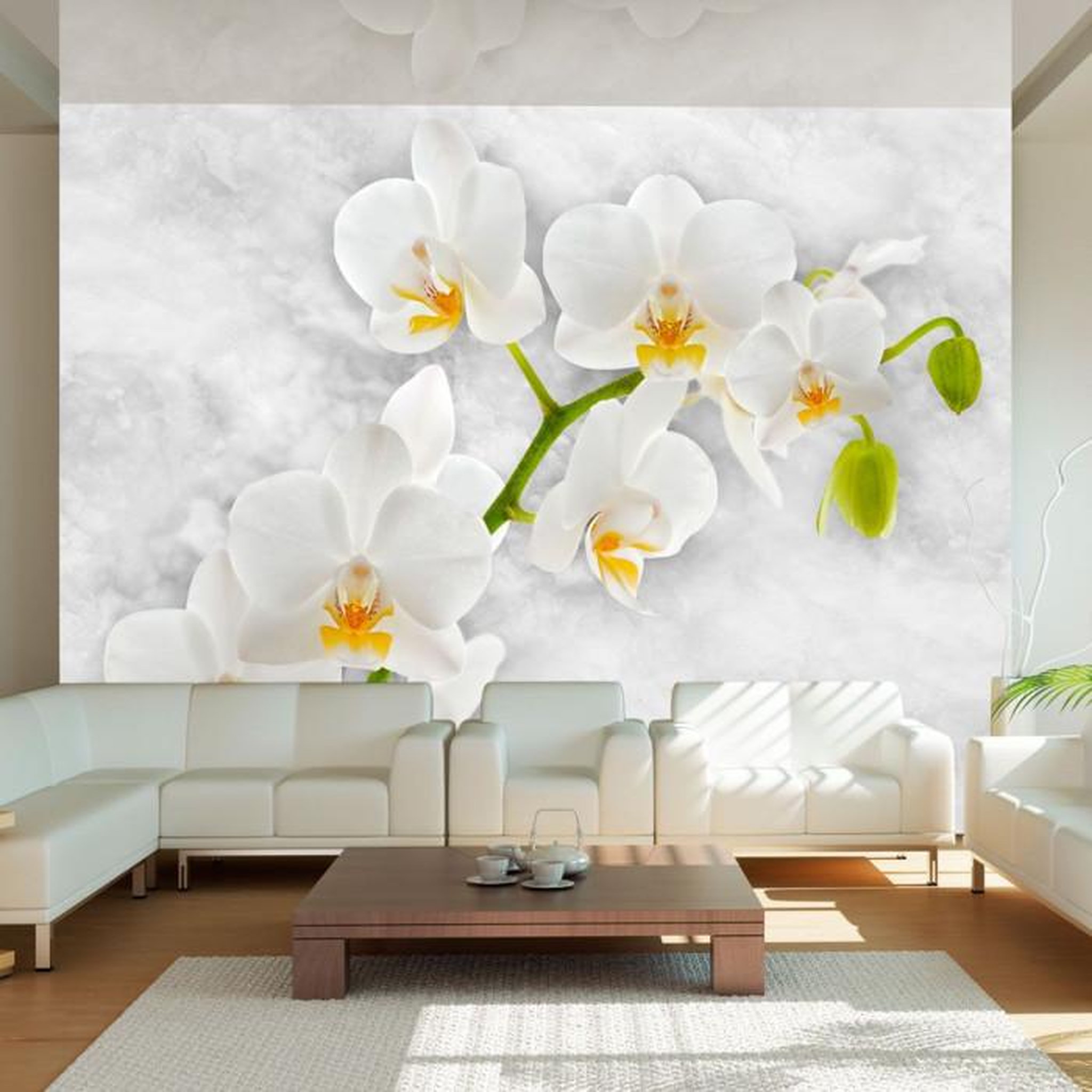 Paris Prix Papier Peint  Lyrical Orchid White. Coloris disponibles : Multicolore
