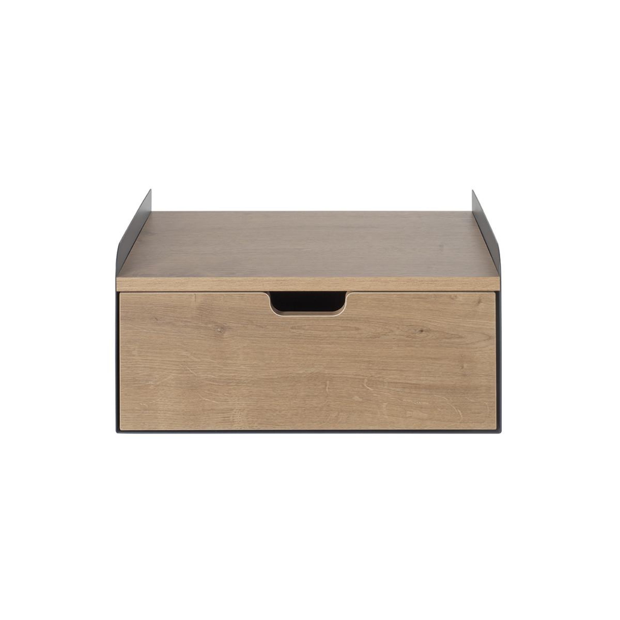 Voir la diapositive 2 : Paris Prix Étagère murale avec tiroir  korfu  40cm anthracite & chêne