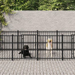 VIDAXL Chenil d'exterieur pour chiens Acier 18,77 m²
