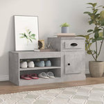 VIDAXL Armoire a chaussures gris beton 100x42x60 cm bois d'ingenierie