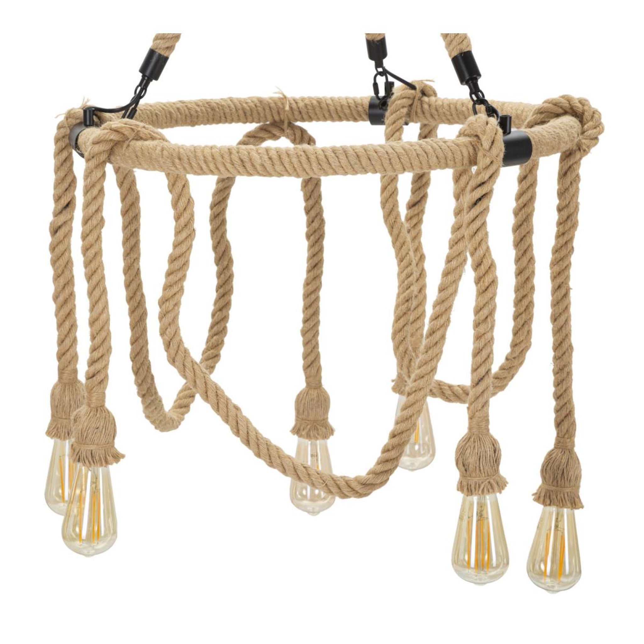 Voir la diapositive 2 : Paris Prix Lampe Suspension en Bambou  Rope  64cm Naturel