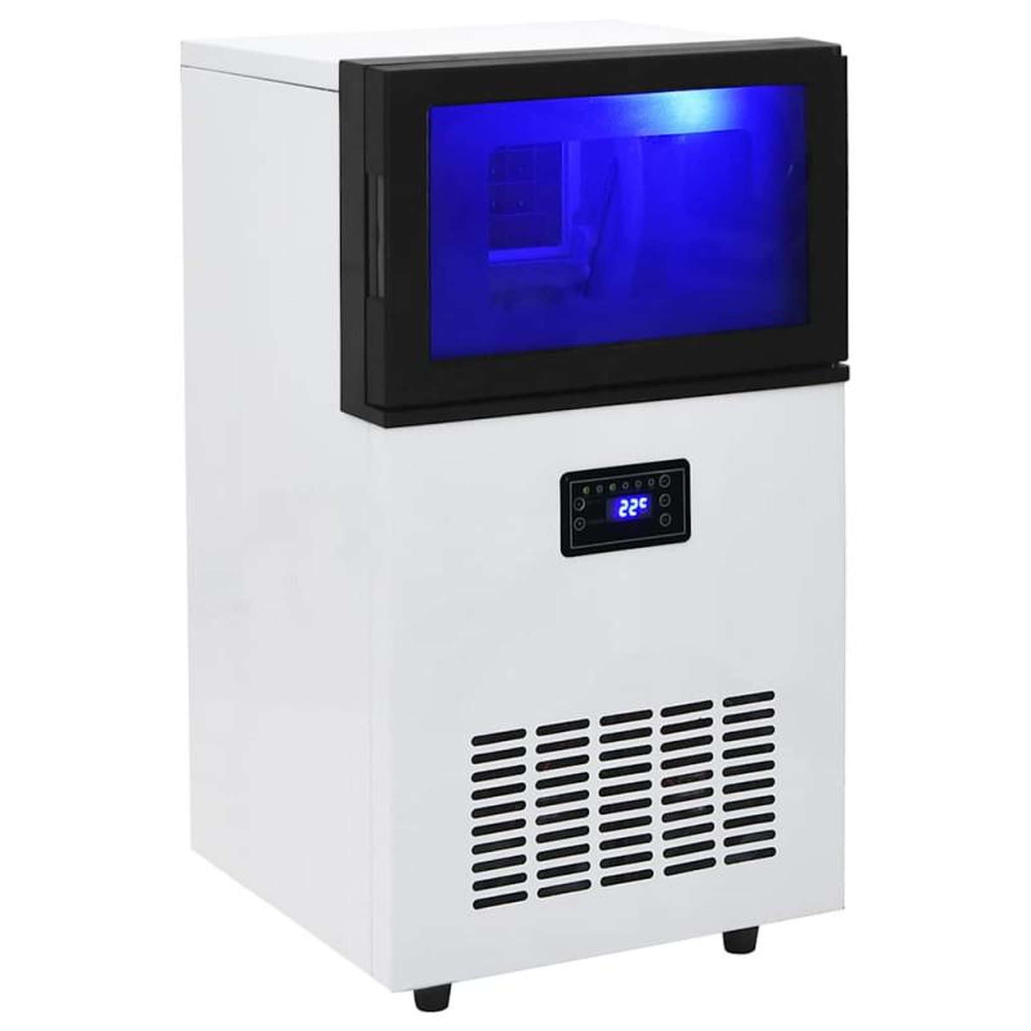 Voir la diapositive 3 : VIDAXL Appareil à glaçons Noir 45 kg 24 h