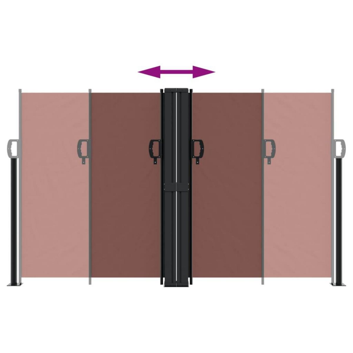 VIDAXL Auvent lateral retractable marron 140x600 cm