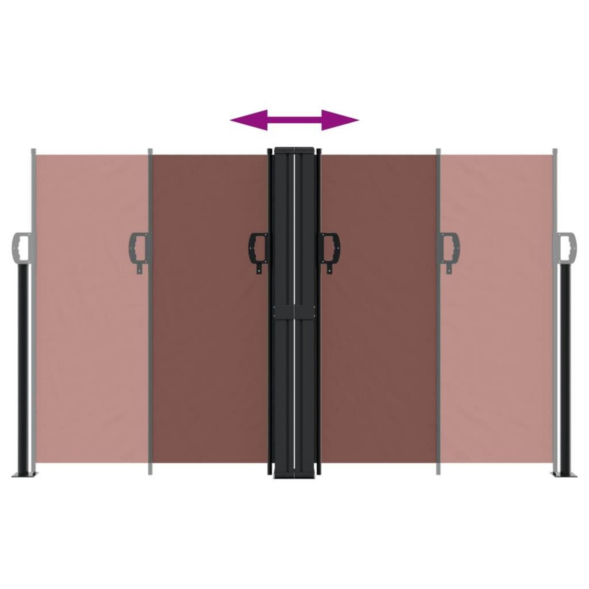 VIDAXL Auvent lateral retractable marron 140x600 cm