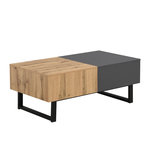 MERAX Table Basse Coulissante Avec Rangement Caché Style Industriel 155 X 55 X 22 Cm