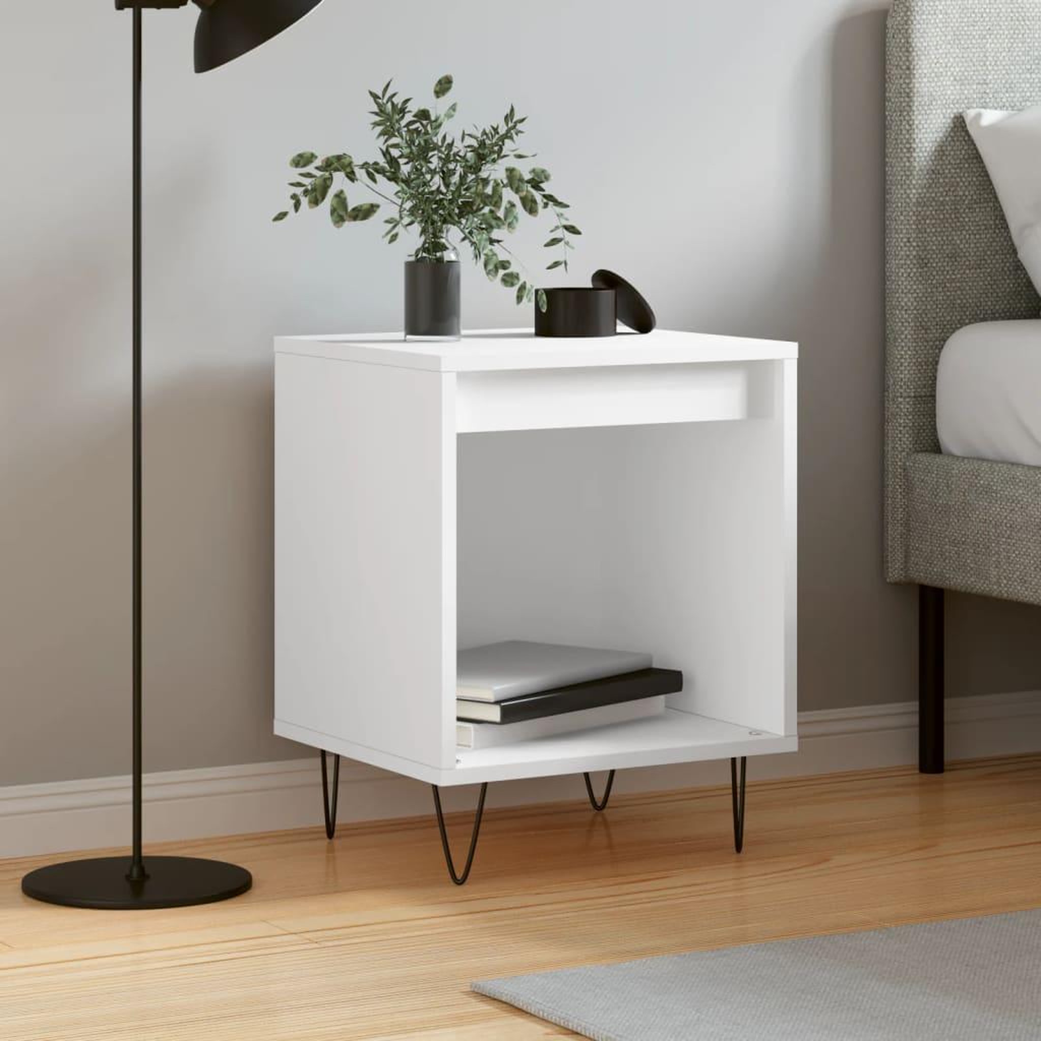 VIDAXL Table de chevet Blanc 40x35x50 cm Bois d'ingenierie