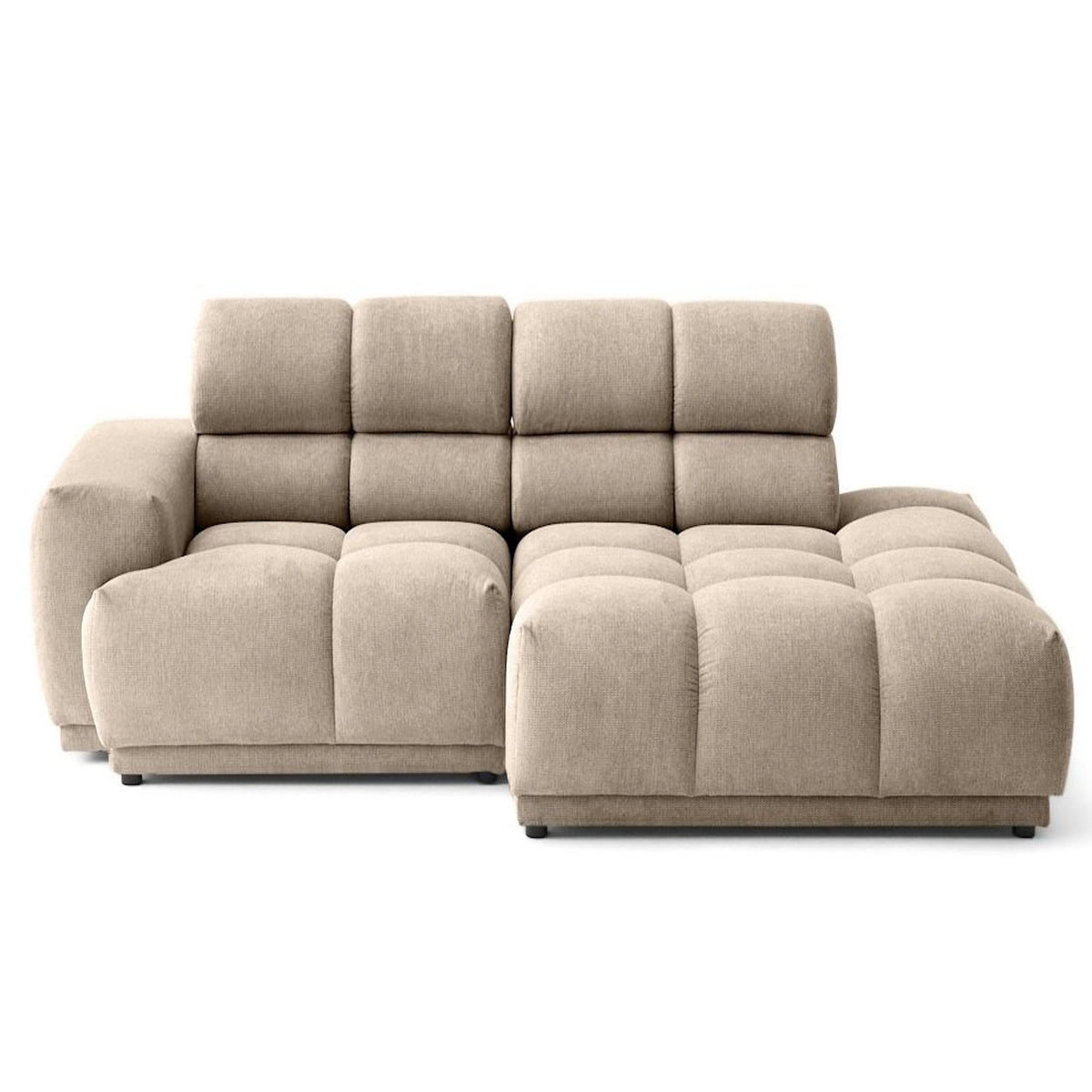 LISA DESIGN Matera - canapé d'angle droit 4 places avec têtières réglables en tissu texturé