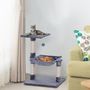 Voir la diapositive 2 : PAWHUT Arbre à chat 3 griffoirs grattoirs sisal naturel plateforme hamac et boule suspendue dim. 50L x 36l x 70H cm peluche haute densité 220 g/m² gris