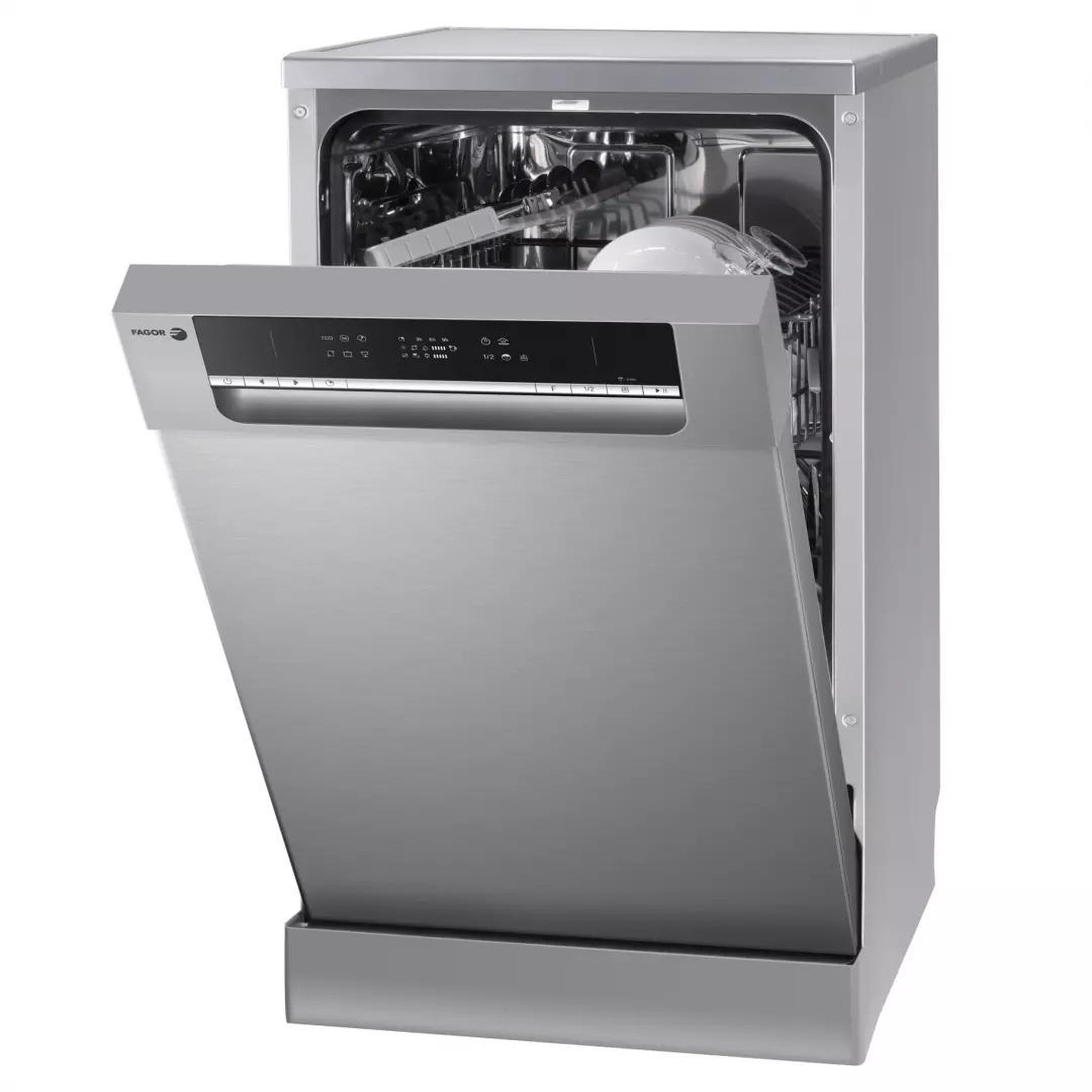 Voir la diapositive 4 : Fagor Lave-vaisselle 45cm 10 couverts 47db - flvp1047ds