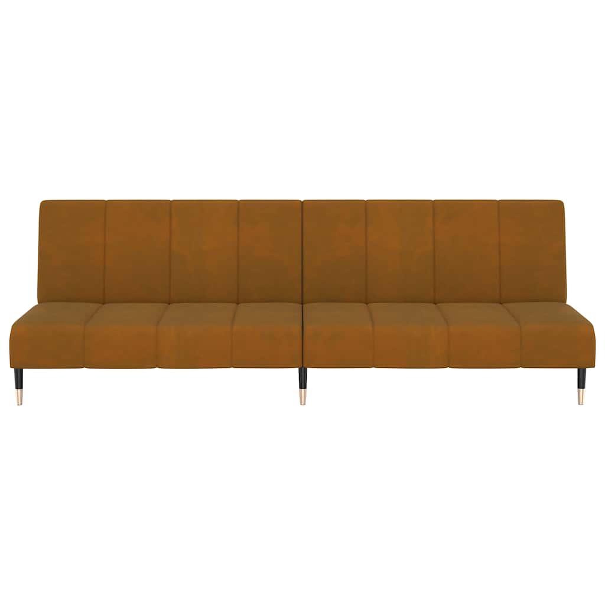 Voir la diapositive 5 : VIDAXL Canape-lit a 2 places marron velours