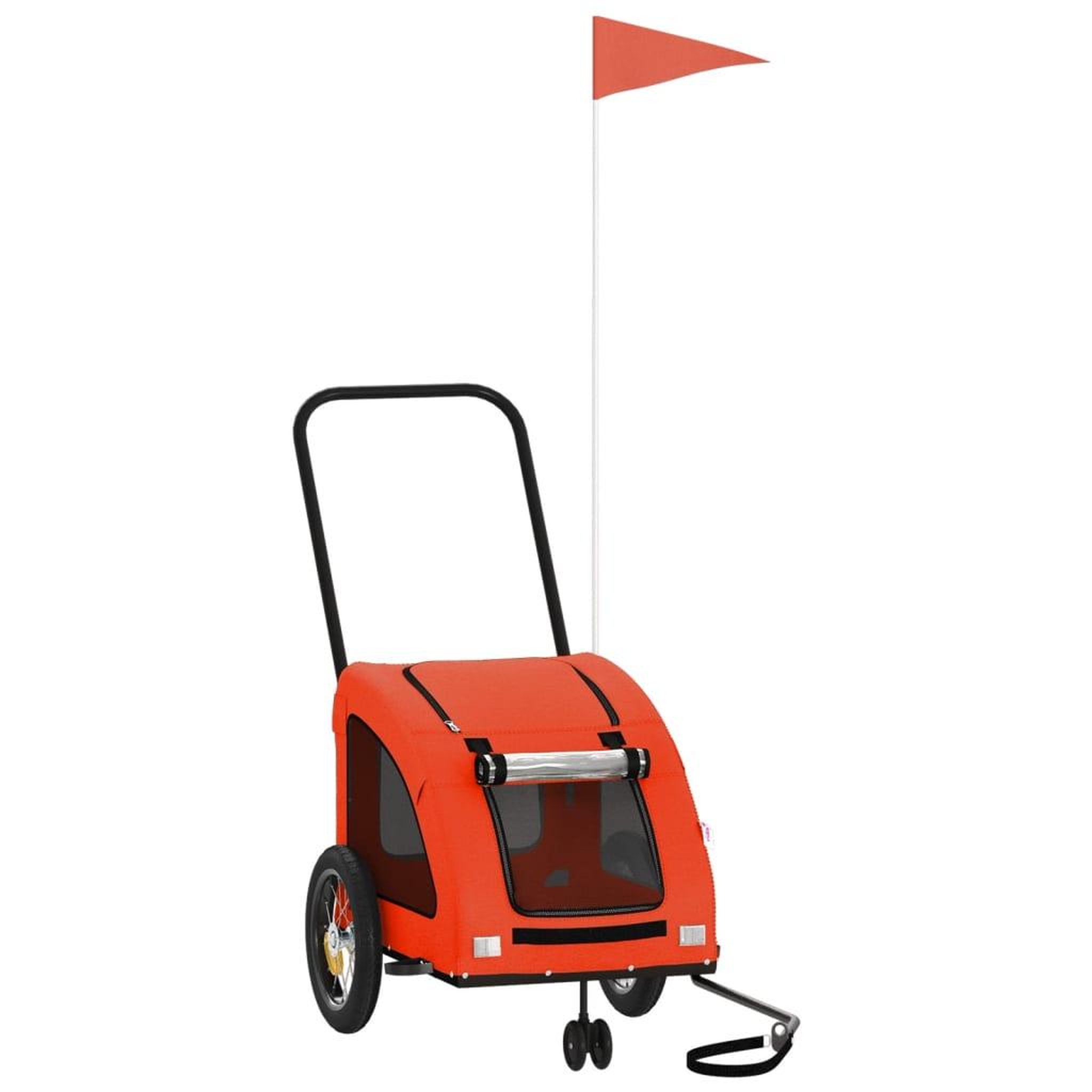 Voir la diapositive 2 : VIDAXL Remorque de velo pour animaux de compagnie orange et gris