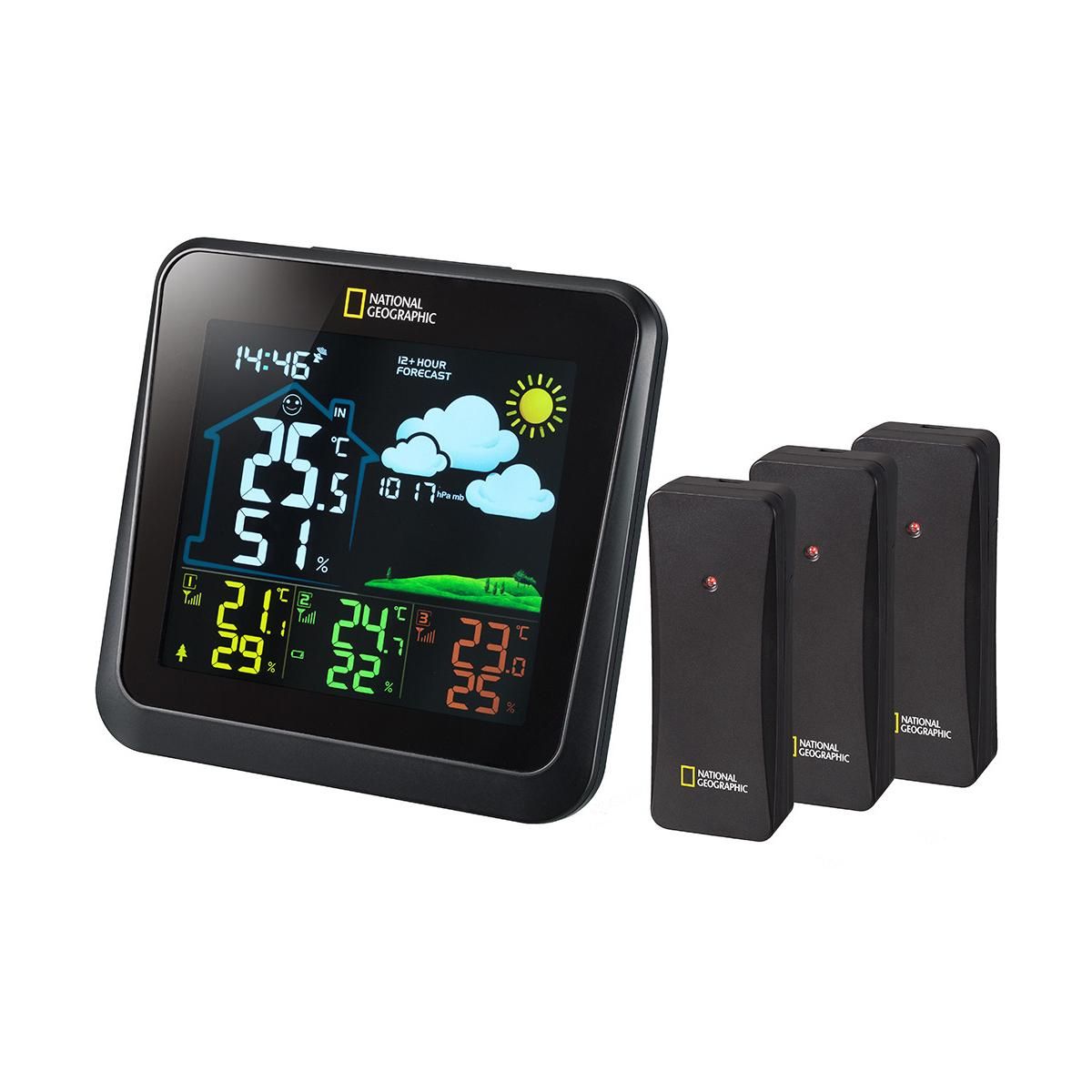 Bresser Station météo  National Geographic VA avec écran couleur et 3 capteurs