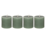 COMPTOIR DE LA BOUGIE Lot de 4 Bougies Votives  Rustic  4,5cm Vert Eucalyptus