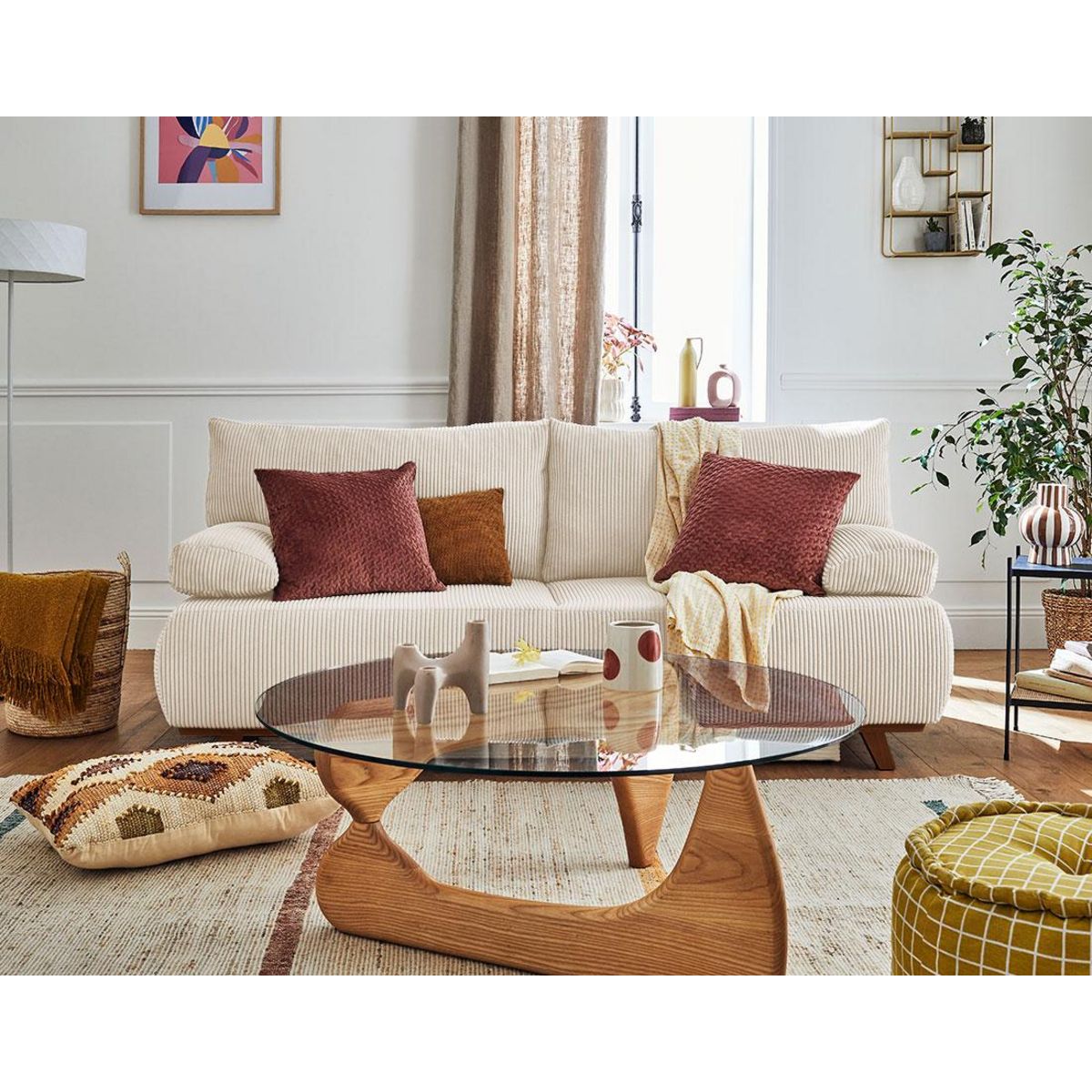 BEST MOBILIER Cristal - canapé 3 places - convertible avec coffre - en velours côtelé