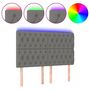 Voir la diapositive 2 : VIDAXL Tete de lit a LED Gris fonce 160x7x118/128 cm Tissu