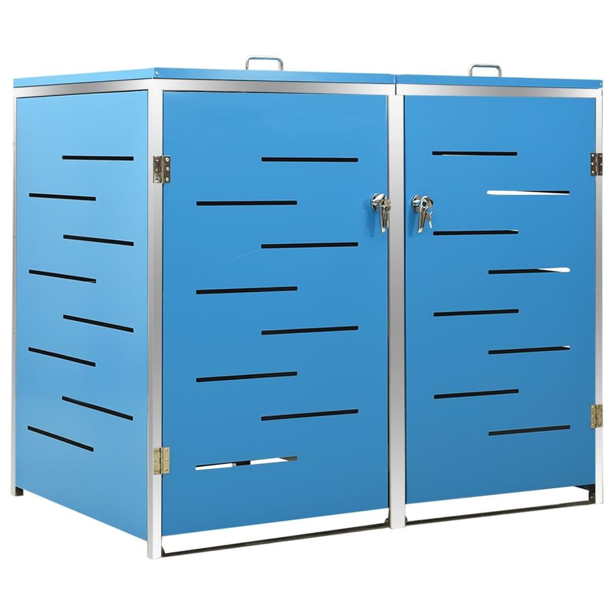Voir la diapositive 2 : VIDAXL Abri pour deux poubelles 138x77,5x115,5 cm Inox