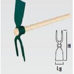 Leborgne Serfouette forgée Duopro panne et fourche - 30 cm - manche bois 130cm certifié PEFC