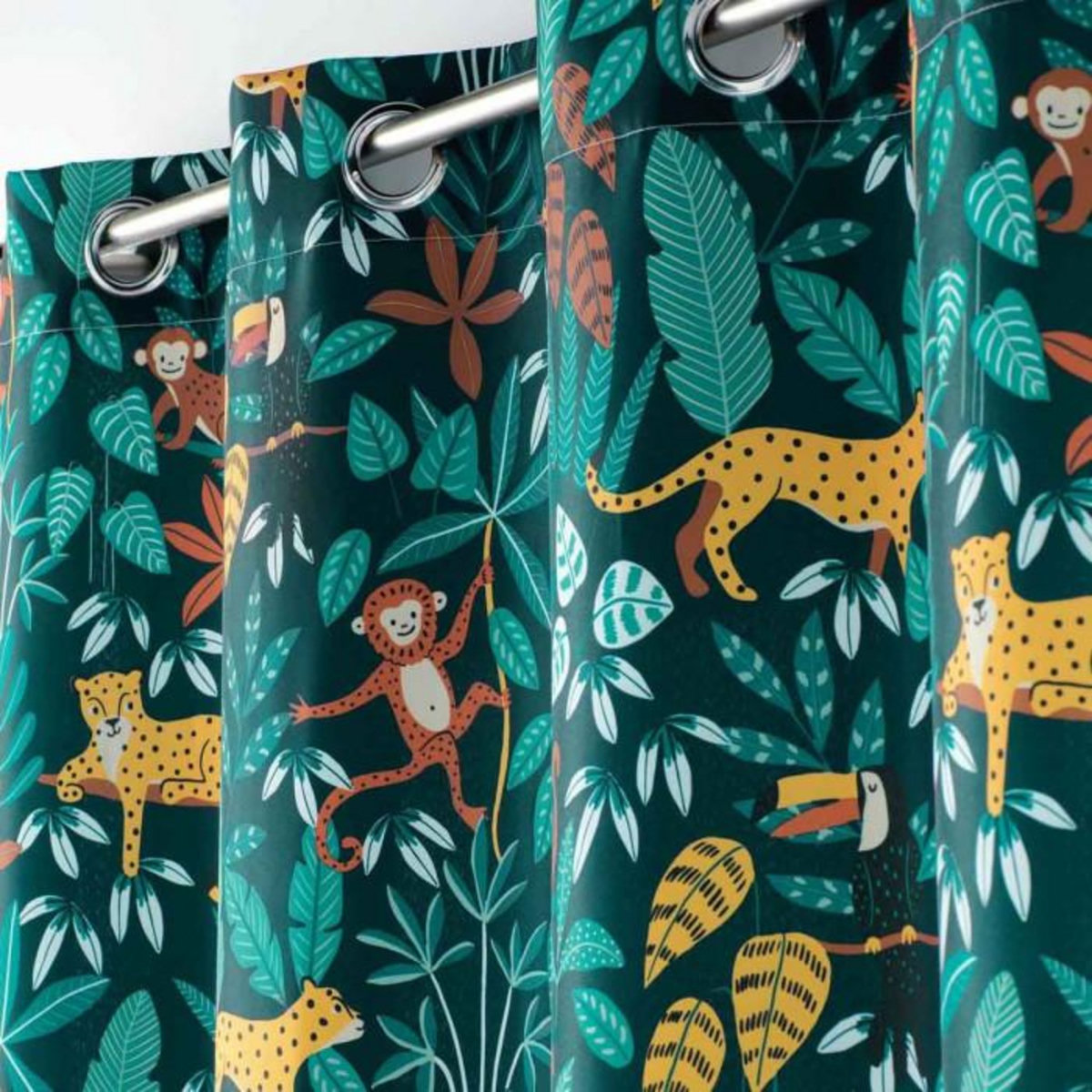 Paris Prix Rideau Enfant  Jungle Story  140x260cm Bleu