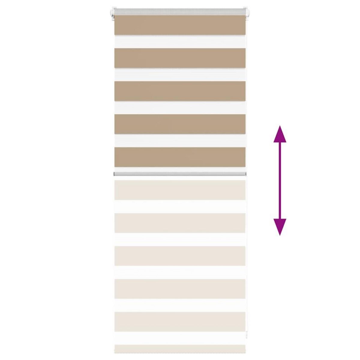 VIDAXL Store zebre marron sable largeur du tissu 60,9 cm polyester