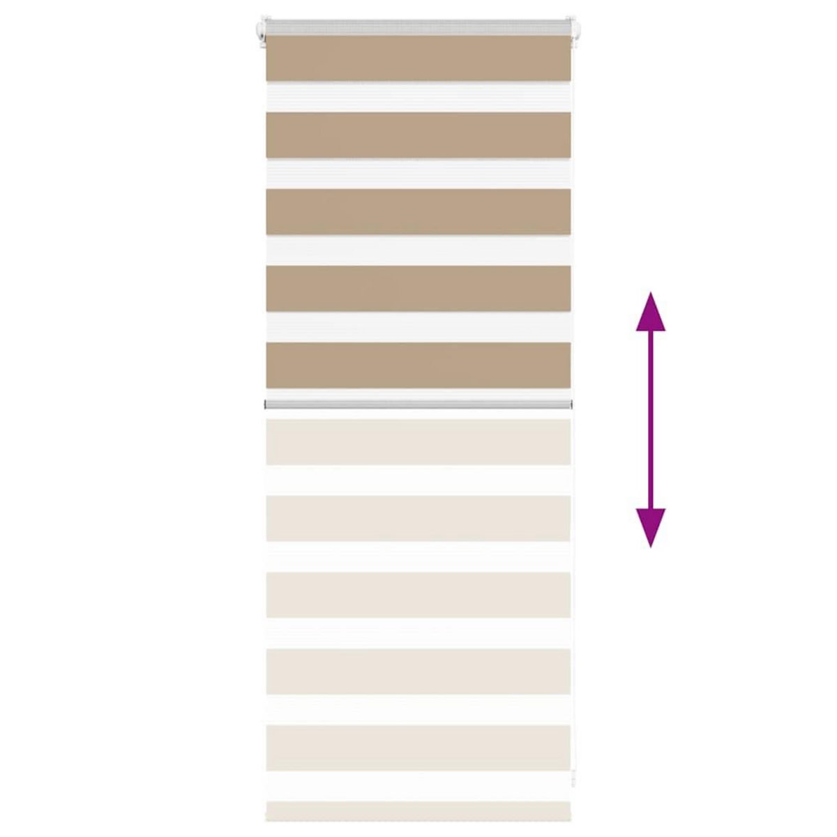 VIDAXL Store zebre marron sable largeur du tissu 60,9 cm polyester