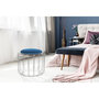 Voir la diapositive 3 : Paris Prix Pouf & Table d'Appoint  Comfortable  50cm Bleu & Argent